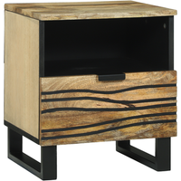 Paquete de 2 gabinetes de noche de madera maciza de mango (40x33x46 cm) – MPN CFW76219