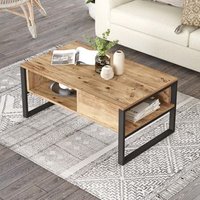 Mesa de centro Laukaa 100x60x45 cm Roble Rústico