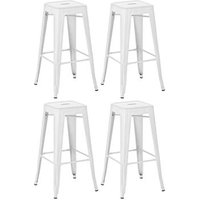 Juego de 4 Taburetes de Bar Joshua Metal 43x43x76 cm