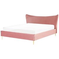 Cama con somier de terciopelo dorado 180 X 200 Cm