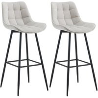 Set 2 Taburetes de Bar Dartford Terciopelo Gris