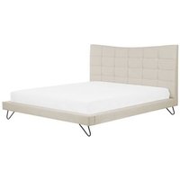 Cama con somier y cabecero cóncavo de tela 180 x 200 cm