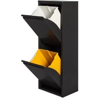 Cubo de Basura y Reciclaje Metálico de 2 Compartimentos, 2x17l (34l)
