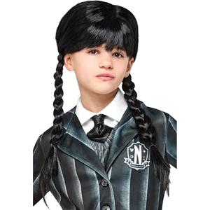Peluca de Miércoles con trenzas