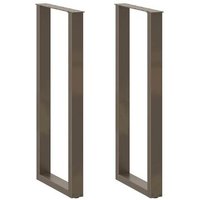 Patas de Mesa Centro Forma U 2uds Acero Natural 40x110cm Vidaxl