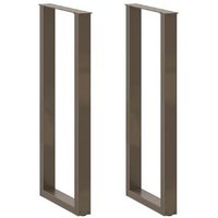 Patas de Mesa Centro Forma U Acero Natural 50x110 Cm