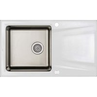 Fregadero de cocina de granito y acero con escurridor