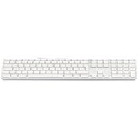 Teclado USB de Fuente Grande, 110 teclas, 2x USB, cubierta de aluminio, inglés británico