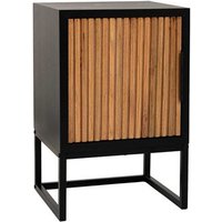Mesita auxiliar de madera y metal con 1 puerta