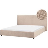 Cama Moderna De Bouclé Gris Pardo 180 X 200 Cm