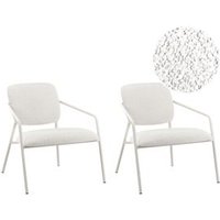 Conjunto 2 Sillones Loa con Reposabrazos Patas de Hierro Tapizado Tela