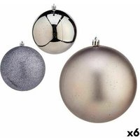 Set de Bolas de Navidad Plateado Plástico Ø 12 Cm (6 Unidades)