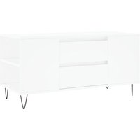 Mesa De Centro Madera Blanca 102x44,5x50 Cm