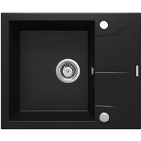 Fregadero de Granito Negro Niro Mat Andante con 1 Seno y Escurridor Deante
