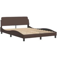 Estructura de cama cabecero de cuero sintético 120x200 cm