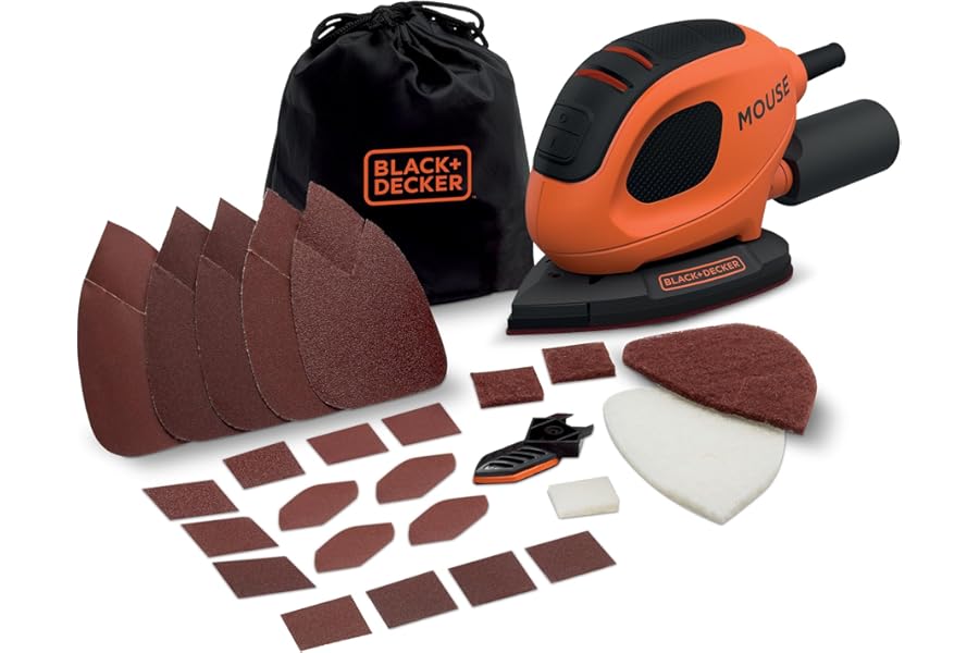 BLACK+DECKER Lijadora de detalles compacta BEW230BCA-QS con 10 accesorios