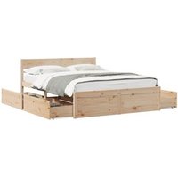 Estructura de Cama con Cajones Madera Pino Maciza 140x200 cm