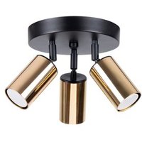 Sollux 3p Negro/oro Lámpara De Techo