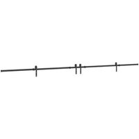 Kit de Herrajes para Puertas Correderas de Acero Negro Vidaxl
