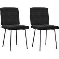 Sillas de Comedor de Terciopelo Negro (2 Unidades)