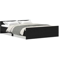 Estructura de Cama Roble Negro 140x190 cm