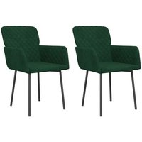 Pack 2 Sillas de Comedor Terciopelo Verde Oscuro