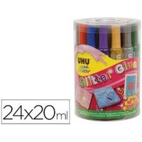 Pegamento con Purpurina Uhu Glitter Glue Mix, Paquete de 24 Unidades, 20 ml Pegamento con Purpurina Uhu Glitter Glue Mix, Paquete de 24 Unidades, 20 ml