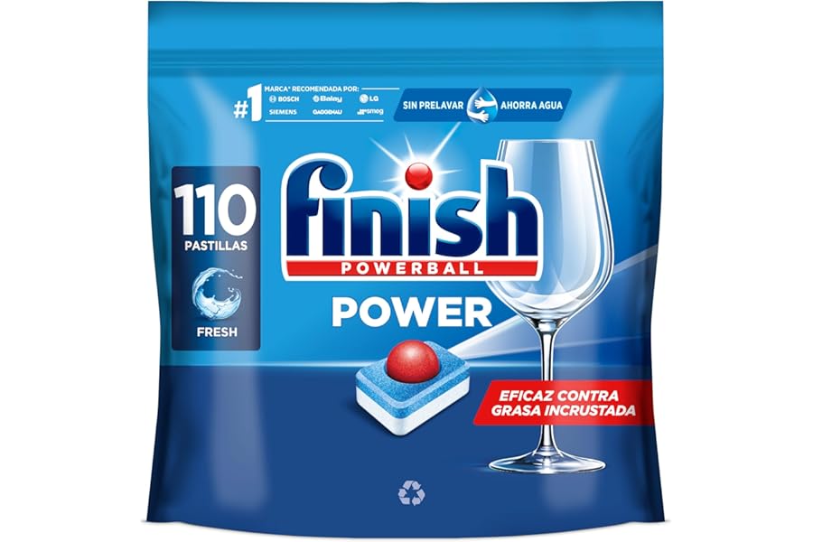 Finish Powerball Power All in 1 Pastillas para Lavavajillas - Pack Ahorro 110 Pastillas