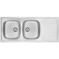 Fregadero de Acero Inoxidable de 2 Senos con Escurridor Fregadero de Acero Inoxidable de 2 Senos con Escurridor