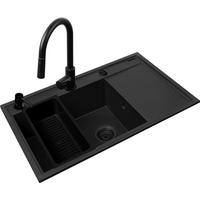 Fregadero Pyramis Camea (79x50) 1 b 1 d L + Grifo Idea Black Edition