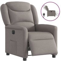 Sillón Reclinable Eléctrico Tela Gris Taupé