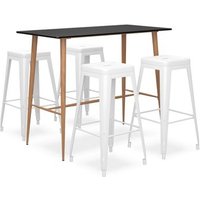 Mesa Alta y Taburetes de Bar 5 Piezas Vidaxl