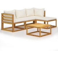 Juego de Muebles de Jardín con Cojines – 5 piezas de Madera Maciza Acacia – Vidaxl