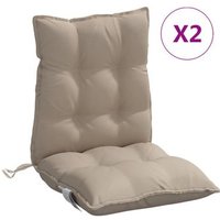 Cojines para Silla Respaldo Bajo 2 Uds Tela Oxford Gris Taupe Cojines para Silla Respaldo Bajo 2 Uds Tela Oxford Gris Taupe