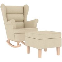 Sillón Mecedora con Taburete Tela Sillón Mecedora con Taburete Tela