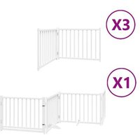 Puerta para Perros Plegable 10 Paneles Madera Álamo Vidaxl Puerta para Perros Plegable 10 Paneles Madera Álamo Vidaxl