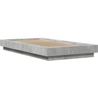 Estructura de cama con luces LED, madera hormigón, 90x200 cm