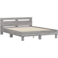 Cama con Cabecero Madera de Ingeniería Gris Sonoma 140x190 cm