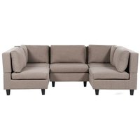 Sofá Modular Moderno 5 Plazas Tapizado Tela Poliéster Forma De U Sofá Modular Moderno 5 Plazas Tapizado Tela Poliéster Forma De U