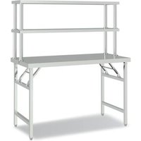 Mesa de Trabajo de Acero Inoxidable para Cocina con Estante 120x60x145cm