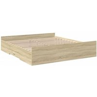 Cama con Cajones de Madera de Roble Sonoma 180x200 cm