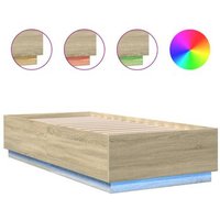 Estructura de cama con luces LED Madera Roble Sonoma 90x200 cm