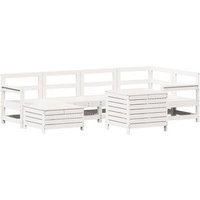 Juego de Sofás de Jardín 7 Pzas de Madera Maciza de Pino