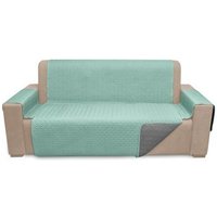 Funda de Sofá de Microfibra Aqua-acero para 2 Plazas con Respaldo de 110cm Funda de Sofá de Microfibra Aqua-acero para 2 Plazas con Respaldo de 110cm