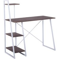 Escritorio Con Estantería Wellhome Blanco Nogal Escritorio Con Estantería Wellhome Blanco Nogal
