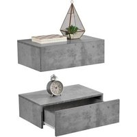 Set de 2 Mesitas de Noche de Pared con Cajón Set de 2 Mesitas de Noche de Pared con Cajón