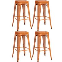 Taburete de Bar Fletcher Metal 43x43x77 cm Set de 4 Taburete de Bar Fletcher Metal 43x43x77 cm Set de 4
