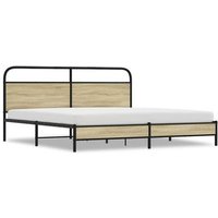 Cama Matrimonial 200x200 cm Estructura Metal Roble Sonoma CFW18251