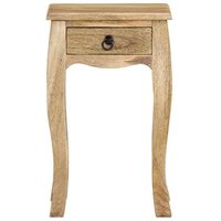 Mesilla de noche de madera maciza de mango 28x28x46 cm (CFW12226)