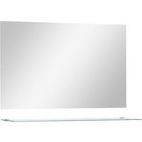 Espejo de Pared con Estante de Vidrio Templado 100x60 cm